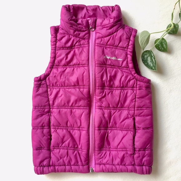 Hot pink Eddie Bauer puffer vest - Picture 1 of 5